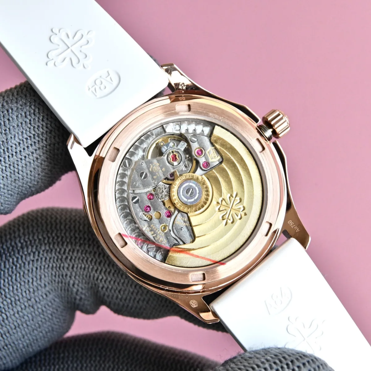 Patek Philippe Aquanaut Mechanical Watch Pink Rubber - Super Clone Replica Edition