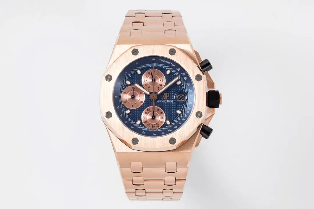 8F Factory Audemars Piguet Royal Oak Offshore Rose Gold Blue Dial Chronograph - Super Clone Edition