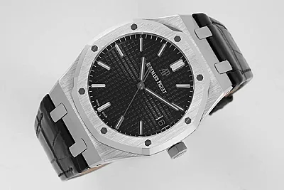 BBR Factory Audemars Piguet Royal Oak 15500 Black Leather Super Clone Watch