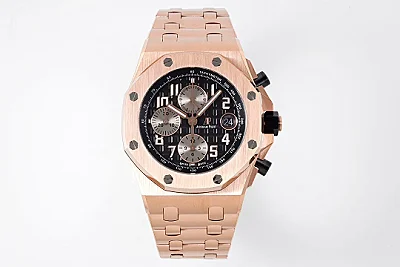 OM Factory Audemars Piguet Royal Oak Offshore Rose Gold Black Dial Chronograph - Super Clone Watch