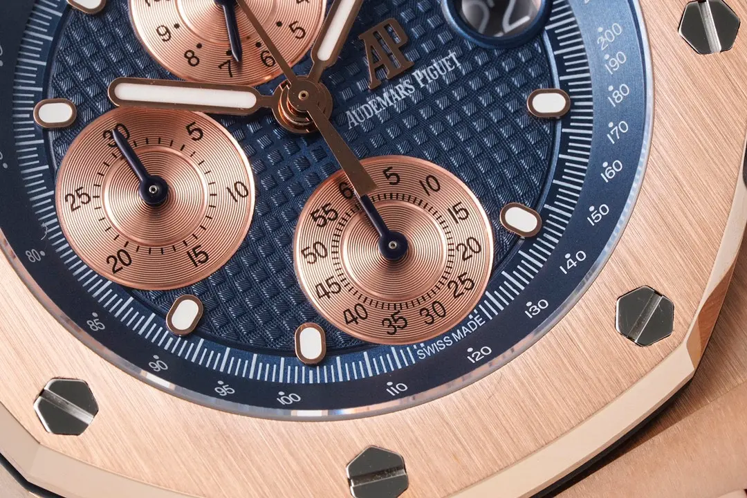 R8 Factory Audemars Piguet Royal Oak Offshore Rose Gold Blue Dial Chronograph - Super Clone Edition