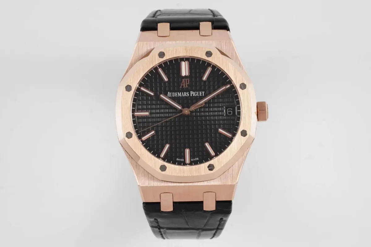 OM Factory Audemars Piguet Royal Oak 15500 Rose Gold Black Super Clone Watch