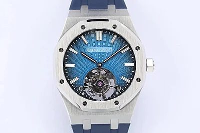 OM Factory Audemars Piguet Royal Oak Tourbillon Blue Rubber - Super Clone Watch