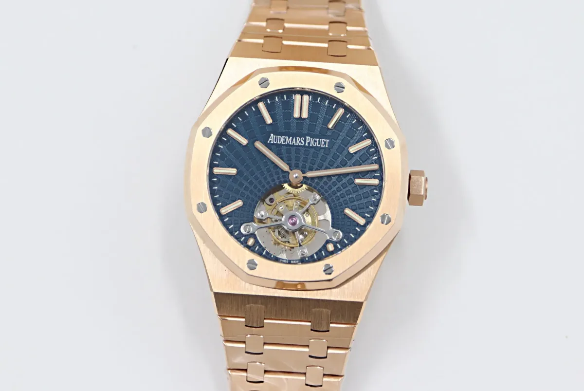 OM Factory Audemars Piguet Royal Oak Tourbillon Blue Rose Gold Super Clone Watch
