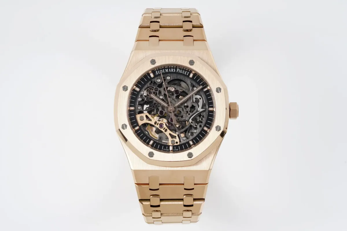BBR Factory Audemars Piguet Royal Oak Offshore 15407ST Rose Gold Skeleton Super Clone Watch - Premium Replica