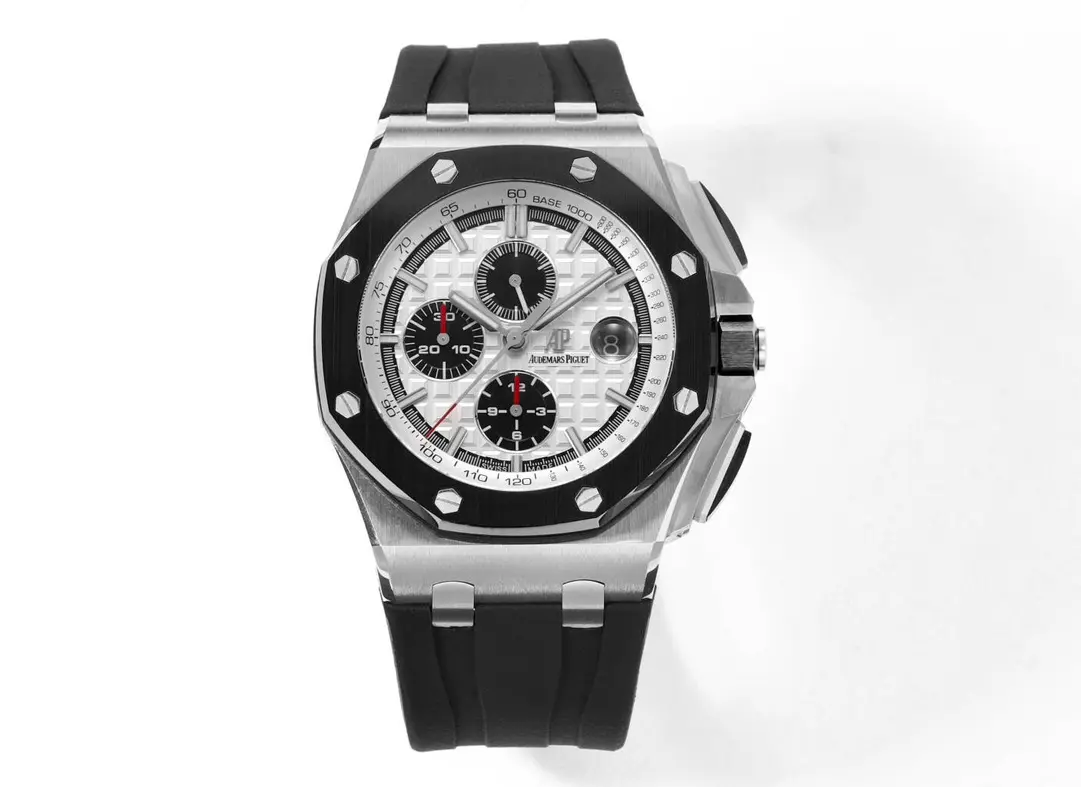 JH Factory Audemars Piguet Royal Oak Offshore Chronograph Silver Black Rubber - Premium Super Clone Watch