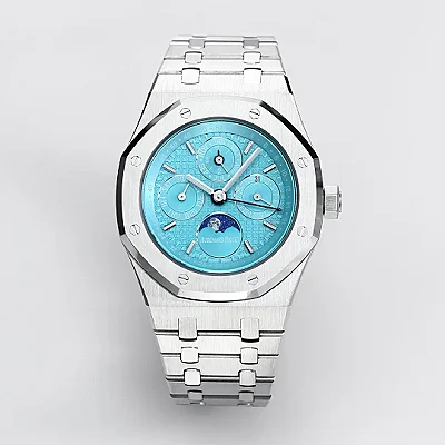 ZF Factory Audemars Piguet Royal Oak Perpetual Calendar Blue Dial Stainless Steel Super Clone Watch - Premium Replica