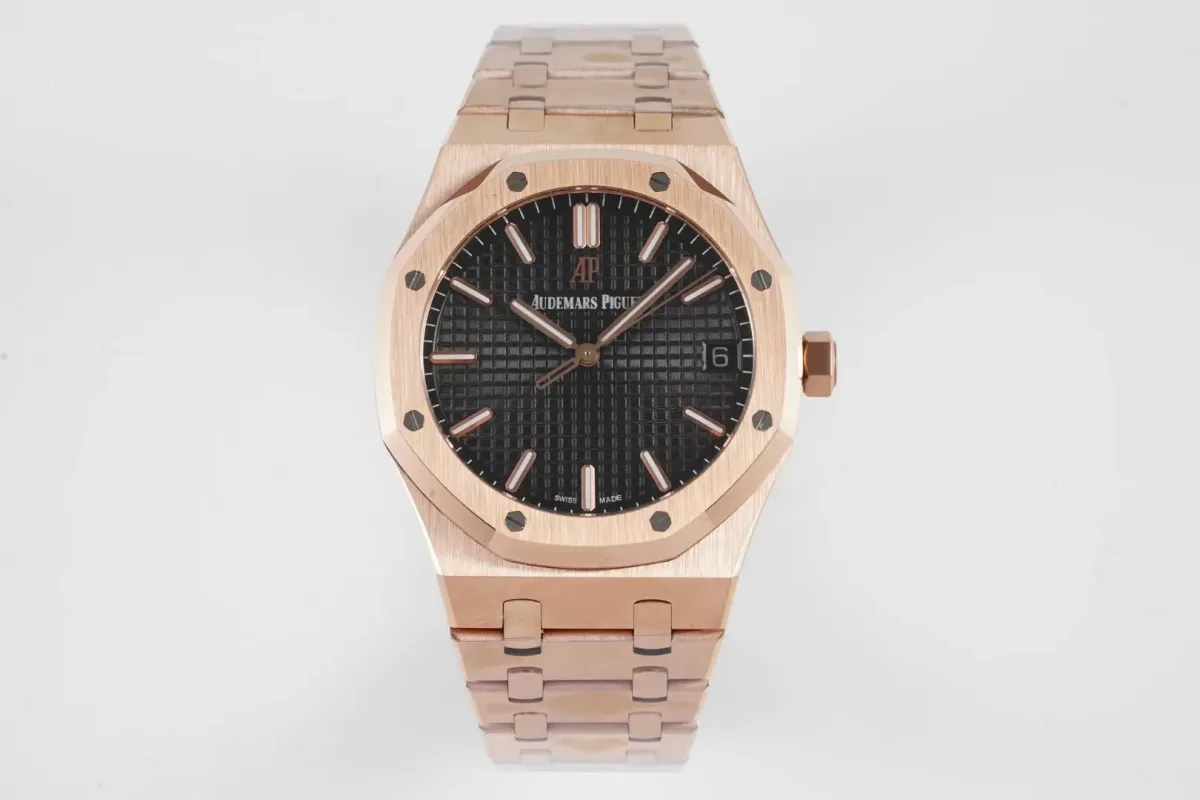 ZF Factory Audemars Piguet Royal Oak 15500 Rose Gold Black Dial Super Clone Watch