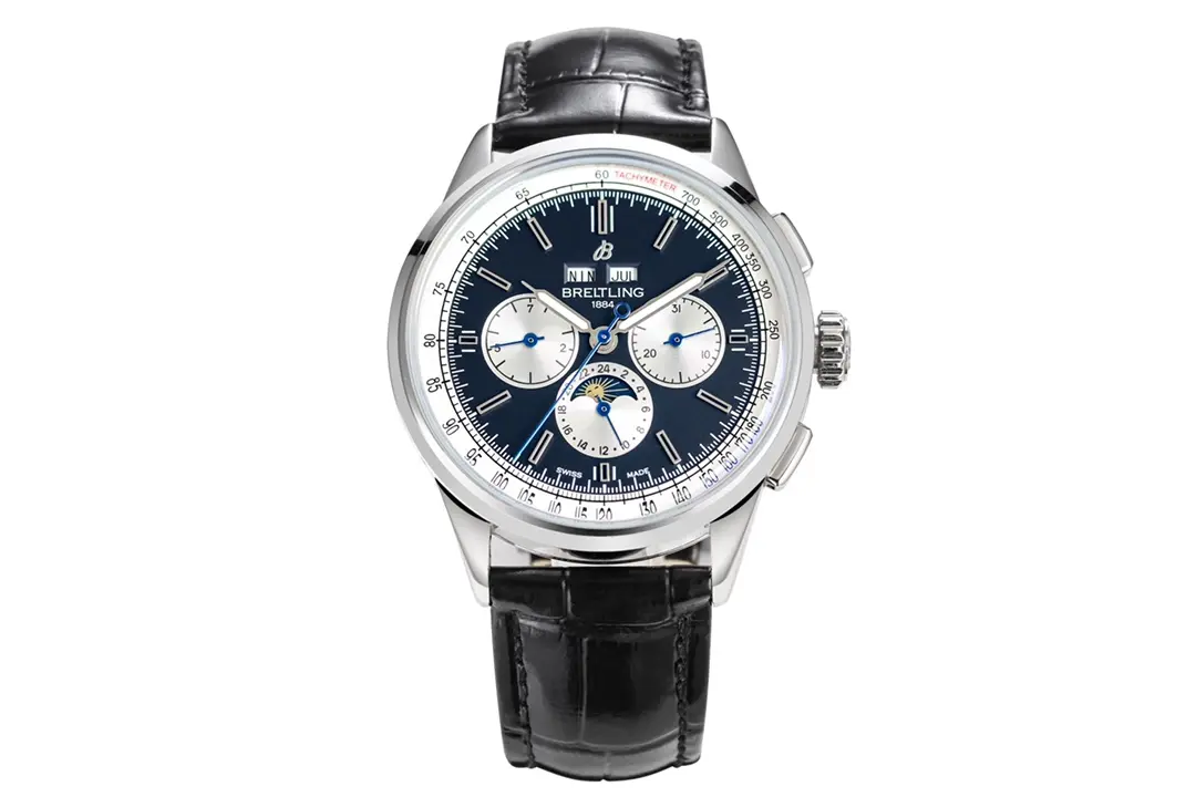GF Factory Breitling Premier B01 Chronograph Blue Dial Leather - Super Clone Watches