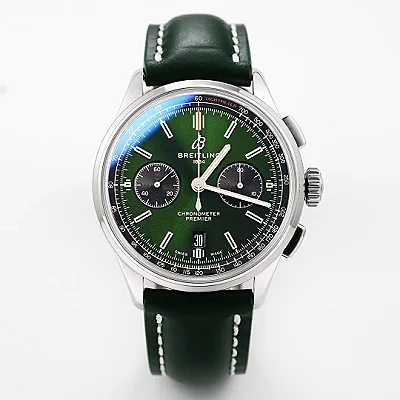OM Factory Breitling Premier B01 Chronograph Green Super Clone Watch - High-Quality Replica