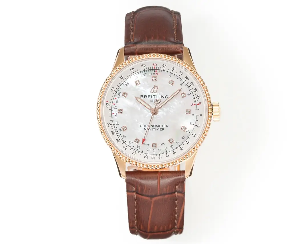 OM Factory Breitling Navitimer Automatic Brown Leather - Super Clone Watch Masterpiece