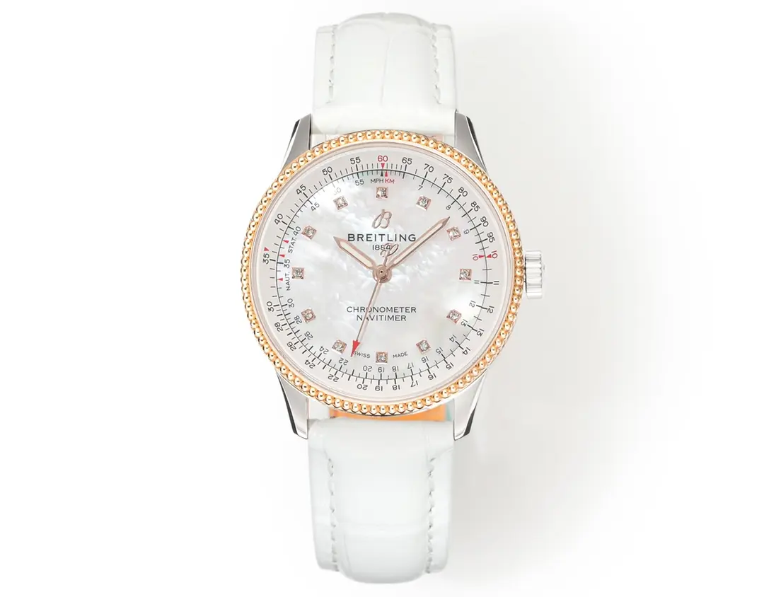 V9 Factory Breitling Navitimer Automatic White Leather - Premium Super Clone Watch