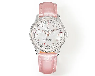 JF Factory Breitling Navitimer Automatic Pink Leather - Super Clone Watch Masterpiece
