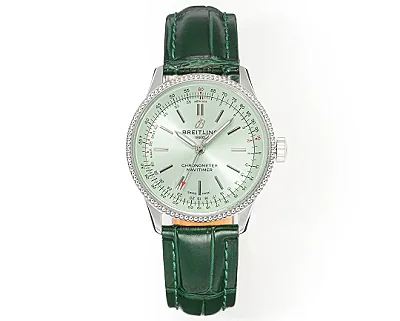 V7 Factory Breitling Navitimer Automatic Green Leather - Super Clone Watch