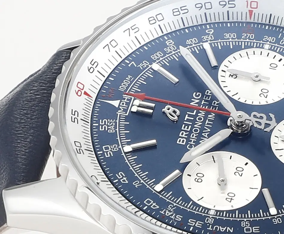 JF Factory Breitling Navitimer 1 B01 Chronograph Blue Leather - Premium Super Clone Watch