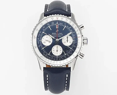KOR Factory Breitling Navitimer 1 B01 Chronograph Blue Leather - Premium Super Clone Watch