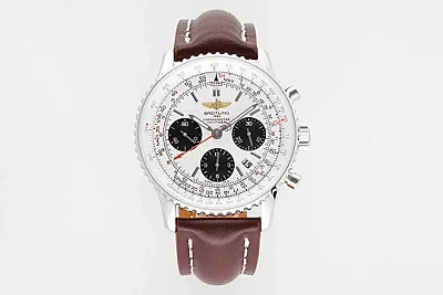 GF Factory RWF Navitimer B01 Panda Dial Brown Leather - Premium Super Clone Watch