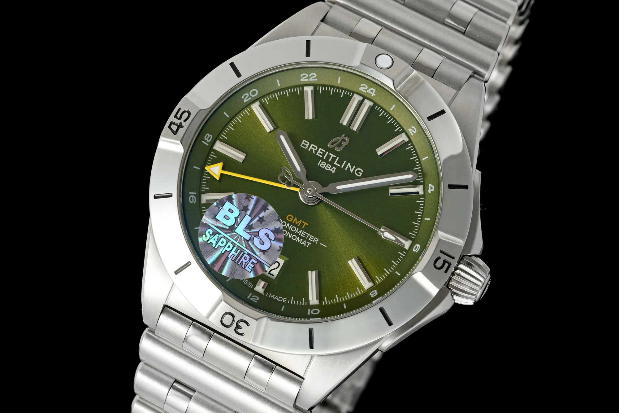 BLS Factory Breitling Superocean Automatic 42 Green Dial Stainless Steel Bracelet Men's Watch