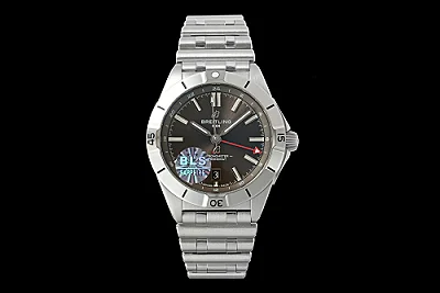 BLS Factory Breitling Chronomat B01 42 Automatic Men's Watch - Black Dial, Stainless Steel Bracelet