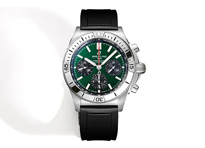 BLS Factory Breitling Chronomat Automatic Chronograph Green Dial Stainless Steel Case Men's Watch