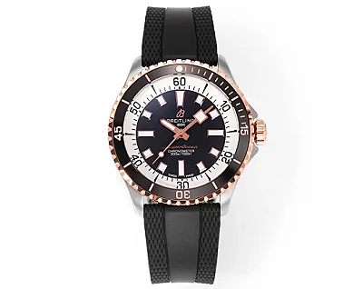 BLS Factory Breitling Superocean Automatic Men's Dive Watch - Black Dial with White Markers