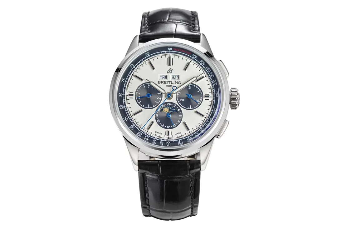 ZF Factory Breitling Premier B25 Chronograph Blue Dial Leather - Super Clone Watches