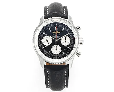 ZF Factory Breitling Navitimer 1 B01 Chronograph Black Leather - Super Clone Watch