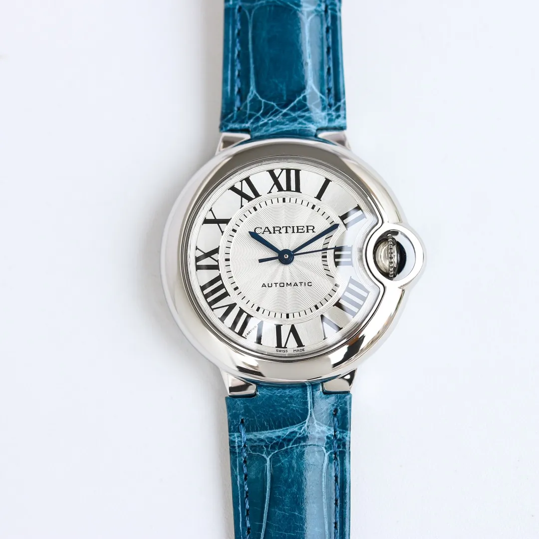 Cartier Ballon Bleu 1450 Blue Leather Replica Watch - Premium Fake Cartier Watch Design