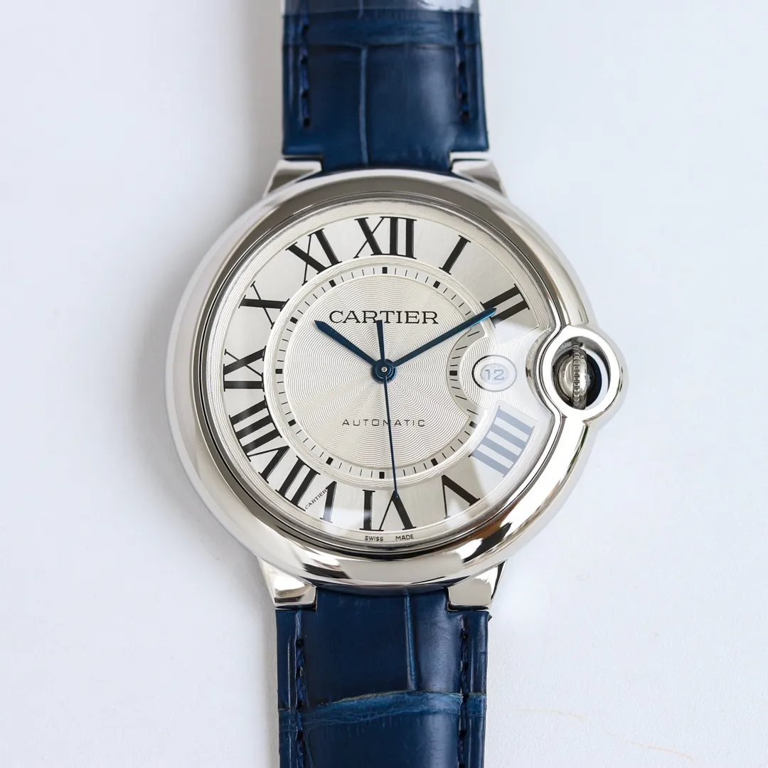 Cartier Ballon Bleu Automatic Blue Leather Replica Watch - High-Quality Fake Cartier Timepiece