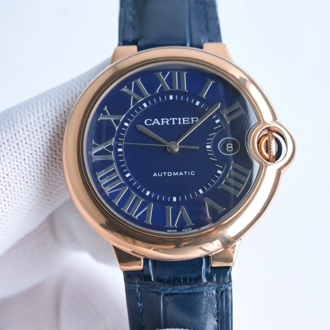 Cartier Ballon Bleu Automatic Blue Rosegold Replica Watch - High-Quality Fake Cartier Timepiece