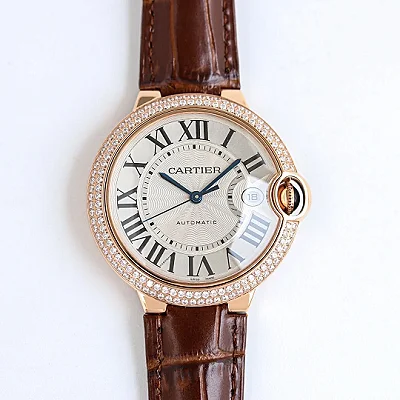 CARTIER Ballon Bleu 40 Automatic Brown Leather Replica Watch - High-Quality Fake Cartier Timepiece