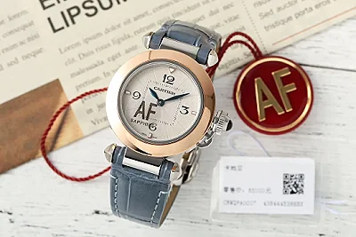 Cartier Tank Fran?aise Rose Gold Case Blue Leather Strap Women's Luxury Watch