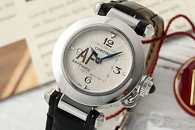 AF Factory Cartier Ballon Bleu Silver Dial Black Leather Strap Stainless Steel Women's Quartz Watch