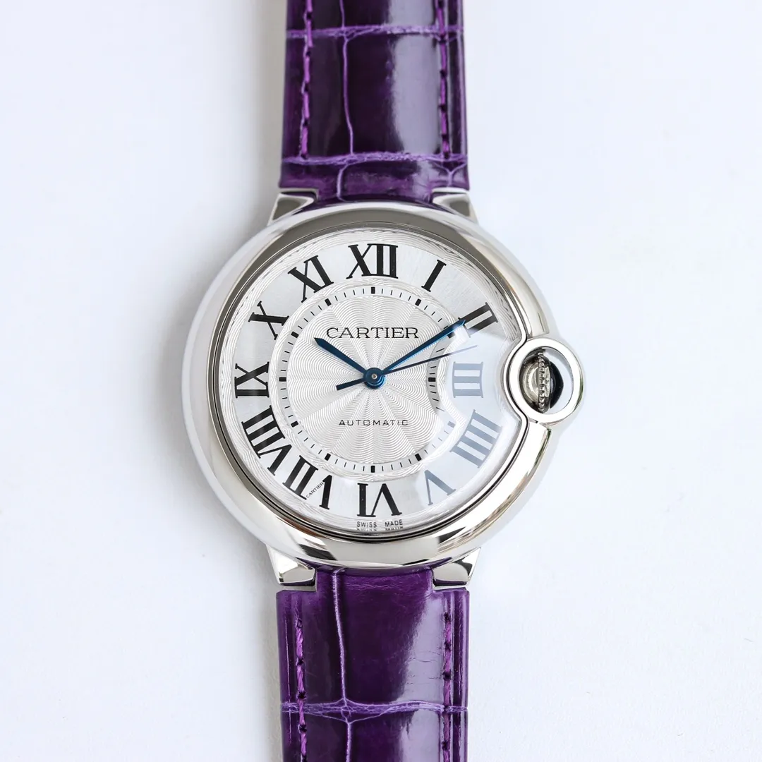 AF Factory Cartier Ballon Bleu 1450 Purple Leather Watch
