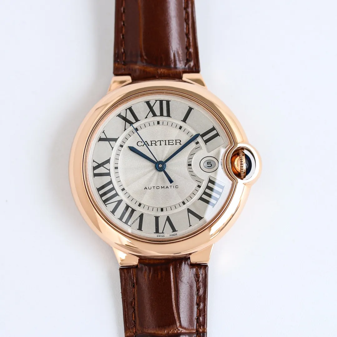 AF Factory Cartier Ballon Bleu 40 Automatic Brown Leather