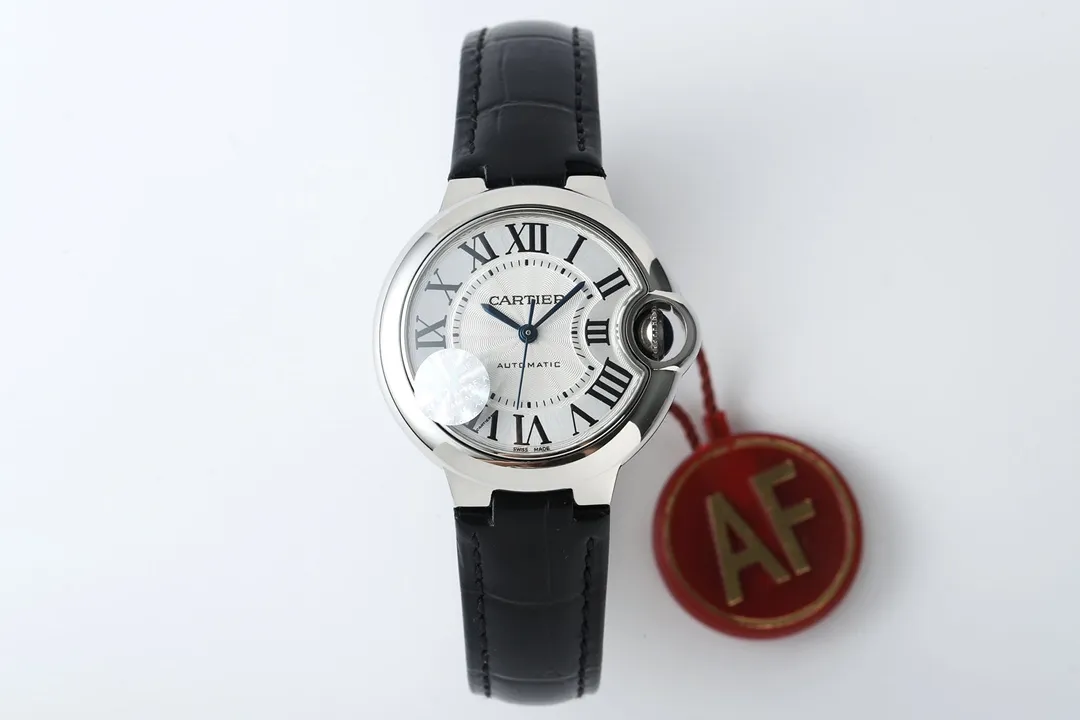 AF Factory Cartier Ballon Bleu 33mm Silver White Leather