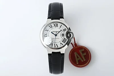 AF Factory Cartier Ballon Bleu 33mm Silver White Leather