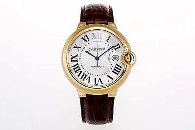 AF Factory CARTIER Ballon Bleu 42mm Gold Brown Leather