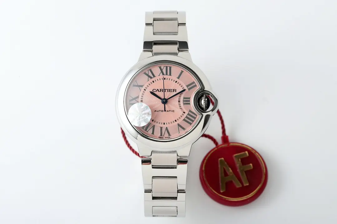 3K Factory AF Cartier Ballon Bleu 33mm Pink Dial Steel - Best Replica Watches Online