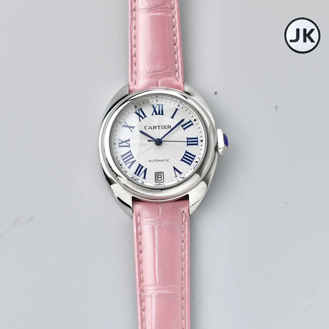3K Factory Cartier Cle de Cartier Automatic Pink Leather - Best Replica Watches