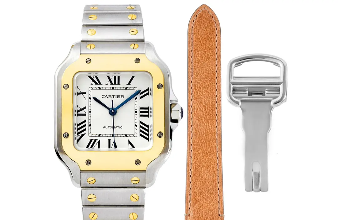 3K Factory Cartier Santos de Cartier Watch Silver Gold White - Best Replica Watch