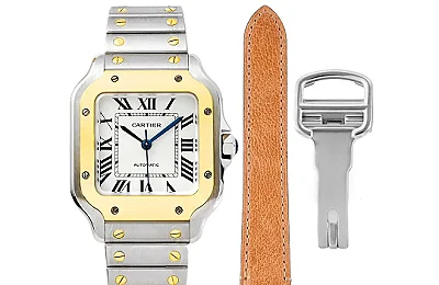 3K Factory Cartier Santos de Cartier Watch Silver Gold White - Best Replica Watch