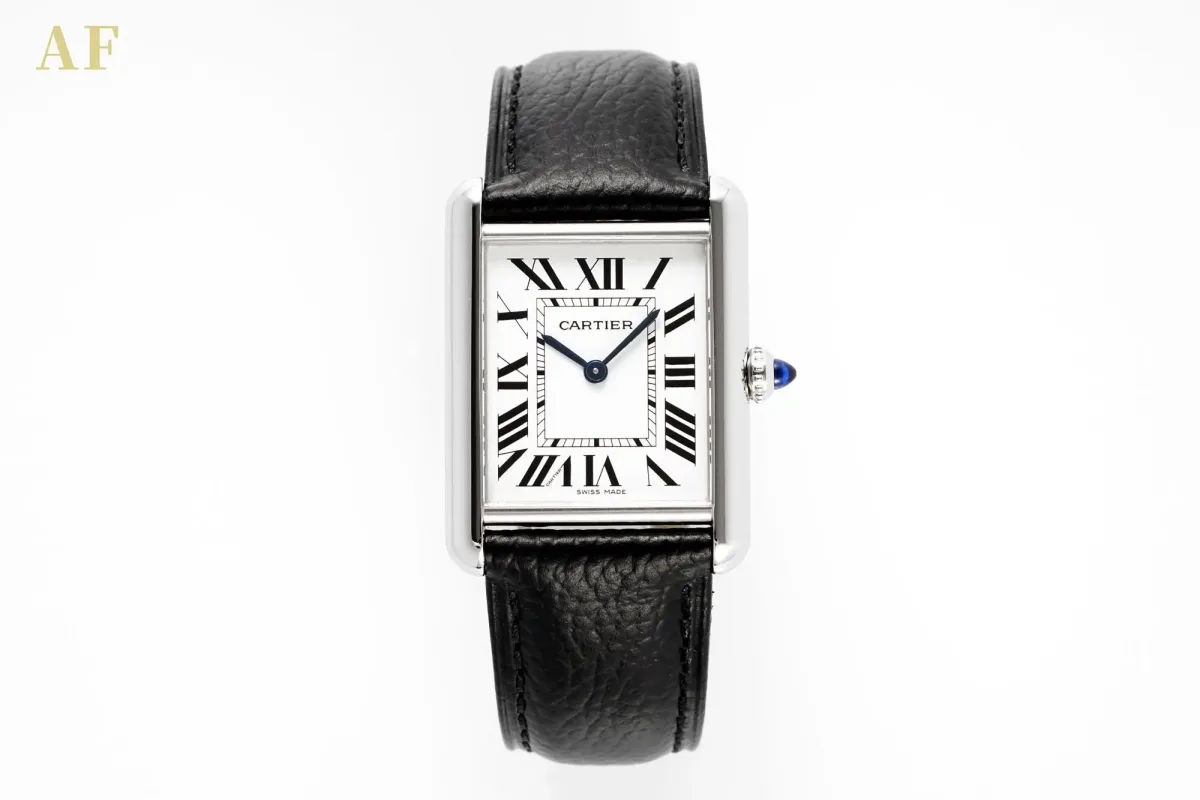 3K Factory Cartier Tank Solo Quartz Watch Black Leather - Top Replica Watch