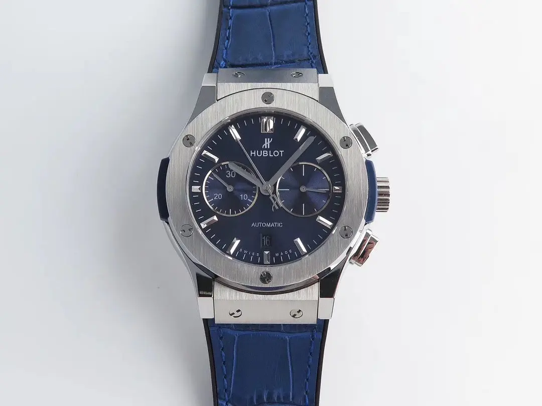 TMF Factory HB Hengbao Hublot Classic Fusion 45mm Blue Leather Strap Automatic Super Clone Watch