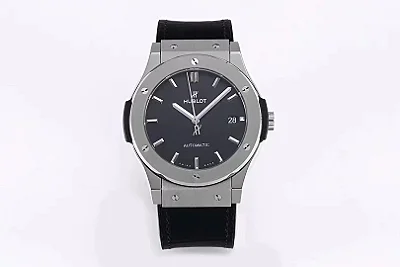 BB Factory Hublot Classic Fusion WWF Edition - Titanium Polished Brushed Case, Black Dial, Automatic Super Clone Watch