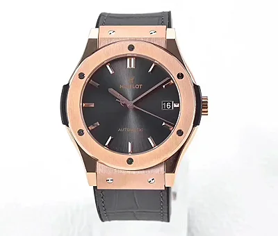 GS Factory Hublot Classic Fusion Rose Gold with Black Dial - 45mm Automatic Super Clone Watch