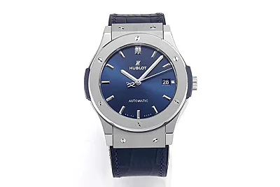 JJ Factory Hublot Classic Fusion WWF Replica Watch - Titanium Case, Blue Dial, Automatic Movement, Super Clone Quality