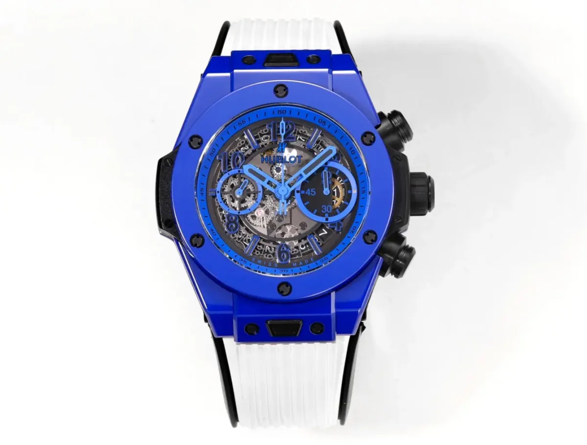 ZF Factory Hublot Big Bang Unico Blue Ceramic Watch - Automatic Chronograph with Rubber Strap | Super Clone Excellence