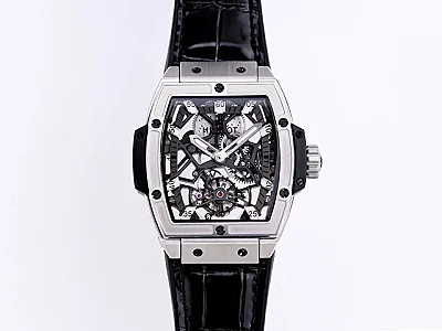 APS Factory Hublot Masterpiece 906 Tourbillon Watch - Black Leather Strap, Rose Gold/Platinum Plated Case, Super Clone Design