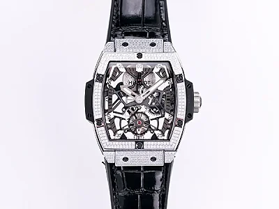 ZF Factory Hublot Masterpiece 906 Tourbillon Watch - Rose Gold/Platinum, Black Leather Strap, Super Clone Edition